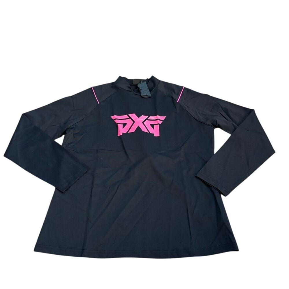 NWT PXG Women’s Glimmer Pullover Black Pink Logo Luxury Golfwear S